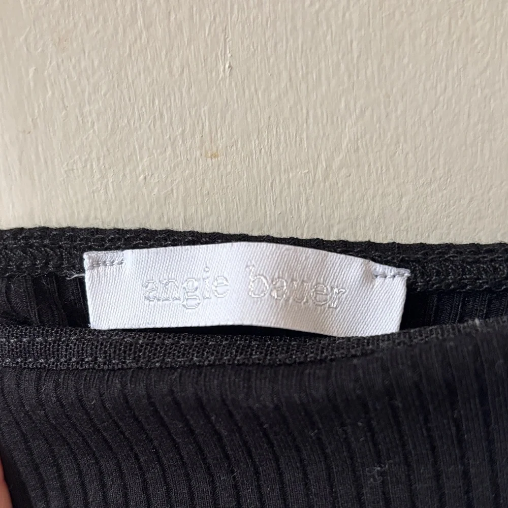 Angie Bauer S Black Ribbed Bodysuit - Picture 7 of 11